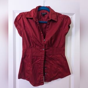 Banana Republic Red Button-Down Women's Shirt Size 4